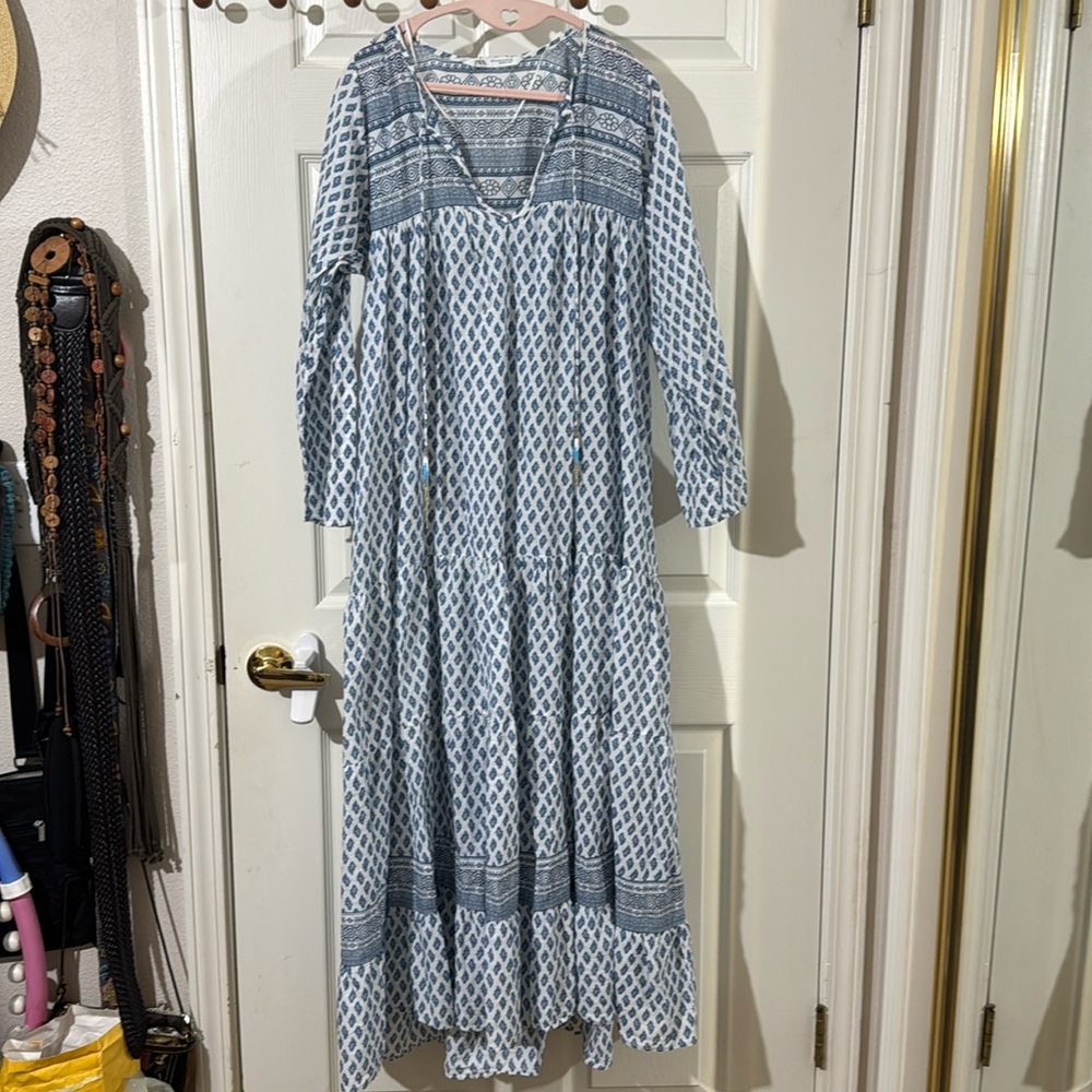 Zara cotton maxi boho dress